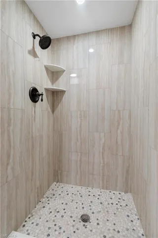 Brand new tile in this large shower