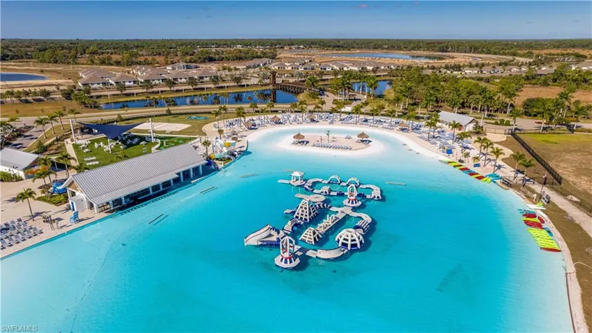 Drone / aerial view of a nearby body of water