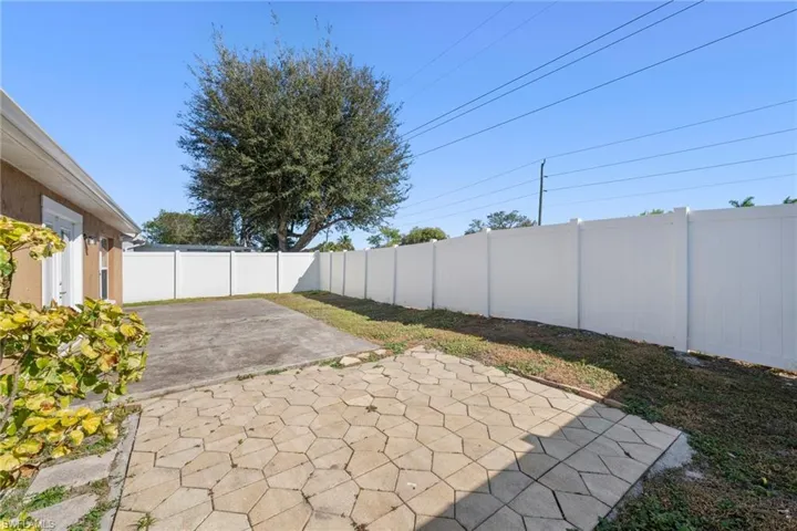 Fenced backyard