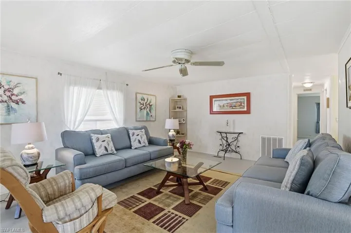 Living room with a ceiling fan