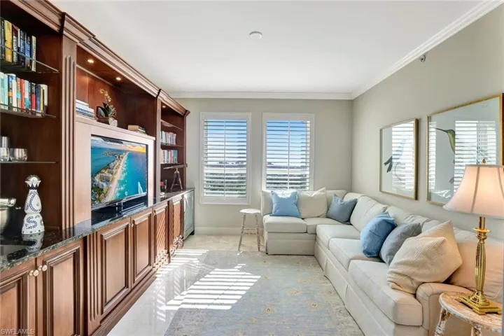 Office with wet bar, beverage fridge - could be 4th bedroom