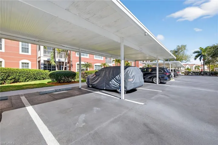 Covered parking space.