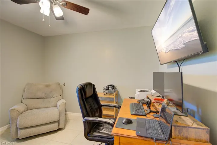 The 2nd of the 2 guest bedrooms, currently being used as an office