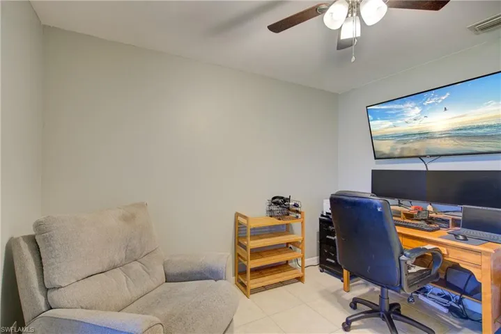 The 2nd of the 2 guest bedrooms, currently being used as an office