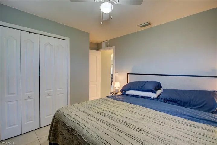 The 1st of the 2 guest bedrooms. The tile flooring runs throughout the house, to help keep it cool