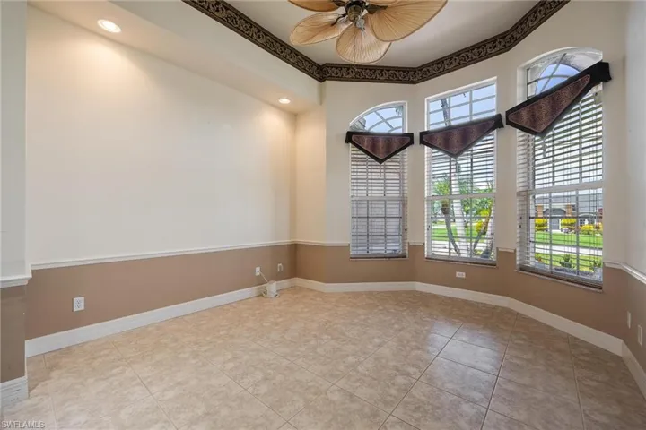 Office/Den with lovely window view of the front yard