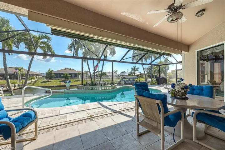 Covered Area with Rollout Awning for those hot and sunny days!