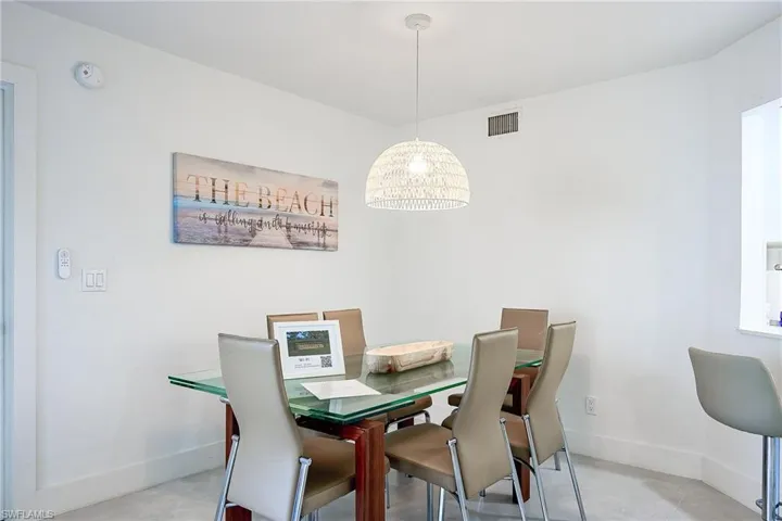 Dining area with baseboards