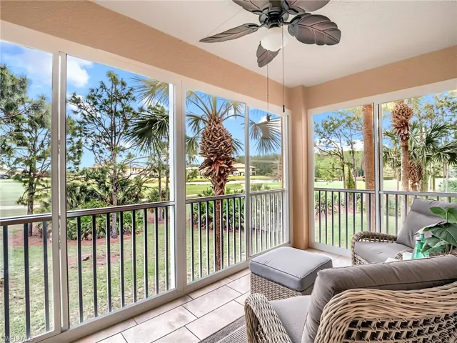 The heavy-duty acrylic sliders create the ideal Florida Room and tile floors make it easy to maintain!