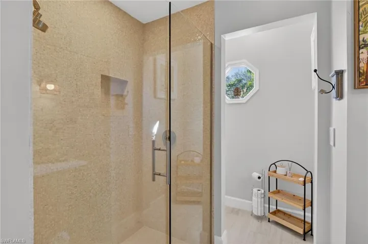 Guest bathroom near bedroom 2 has a shower