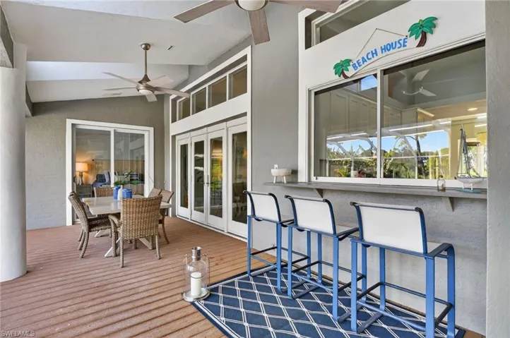 Dine al fresco on the lanai after taking a dip in the pool