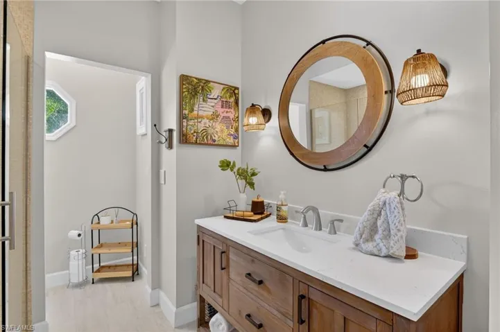 This is a fully updated guest bathroom near bedroom number 2