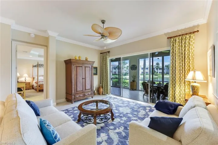 Flat screen TV included in cabinet and enjoy your NE lake views from the comfort of your great room.