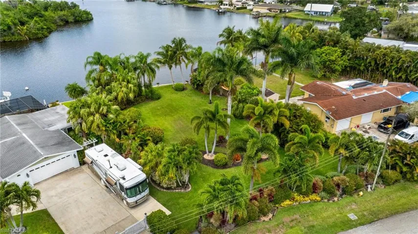 Bird's eye view of a nearby body of water