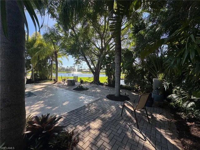 View of patio featuring a water view