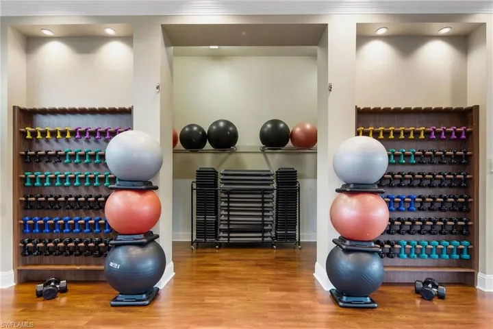 Separate exercise room for fitness classes.