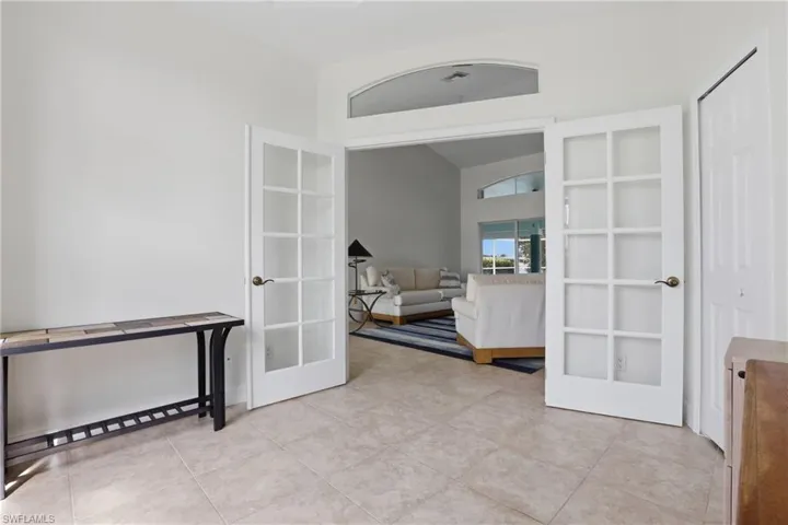 view of living area from den/bedroom