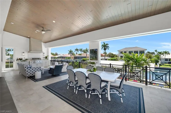 Upper level patio overlooking the pool