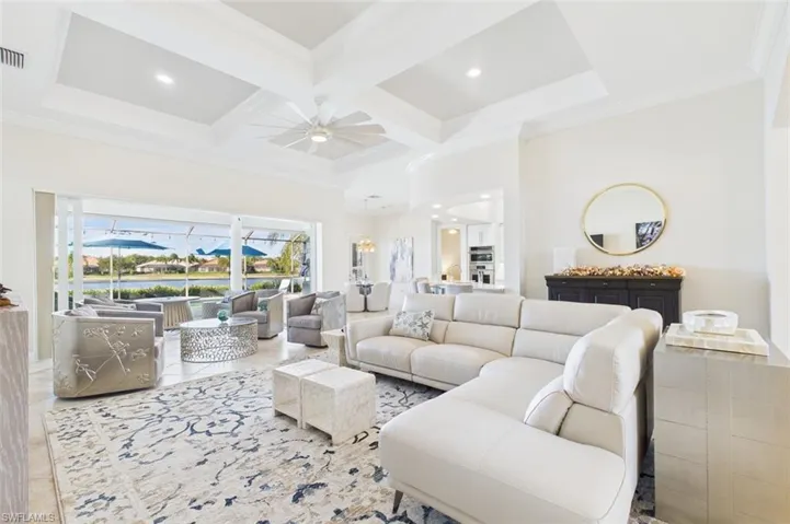 great room looking towards kitchen and lanai
