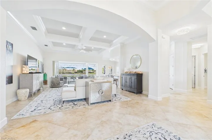Foyer looking out to lanai/pool/lake
