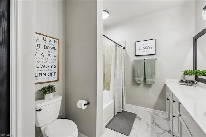 Spacious updated guest bathroom