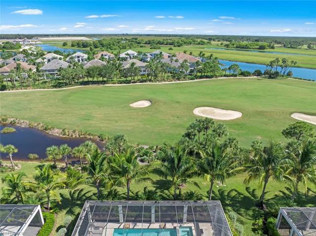 View of Golf course and water