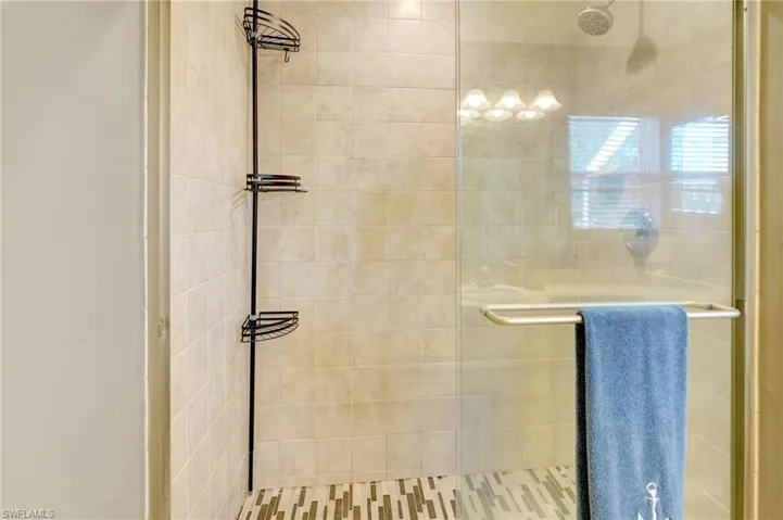 Bathroom with a stall shower