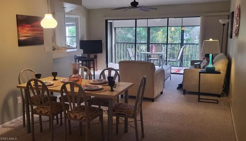 dining area and also dining table on patio