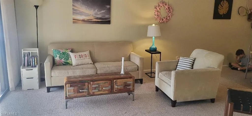 View of carpeted living room