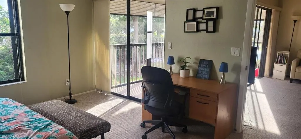 Office space with carpet