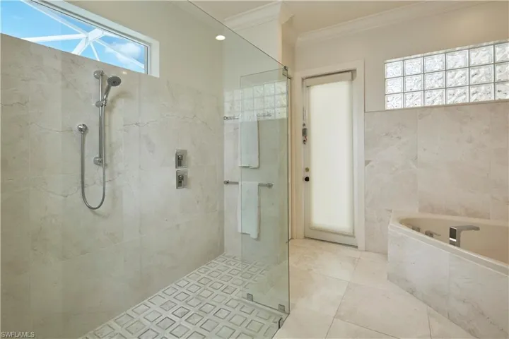 Primary bathroom with a HUGE walk-in shower.