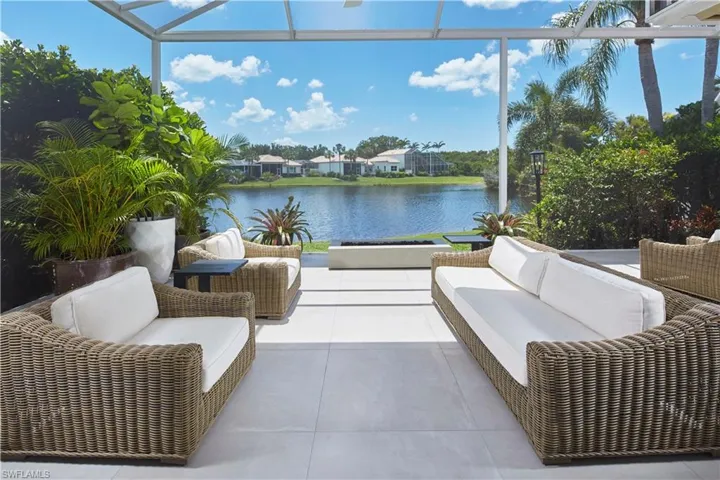 The large lanai boasts a picture frame screen with no metal structures to obstruct the view.