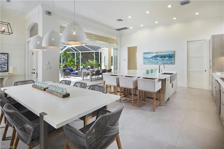 Kitchen sliding doors open onto the lanai/courtyard araea.