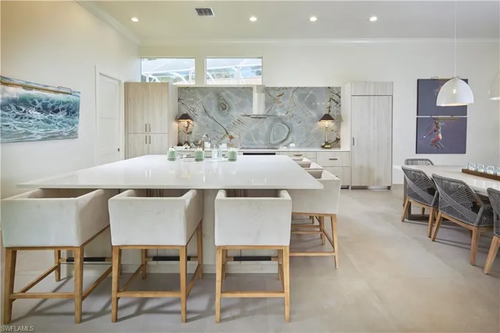 At the center of it all is the large kitchen island!