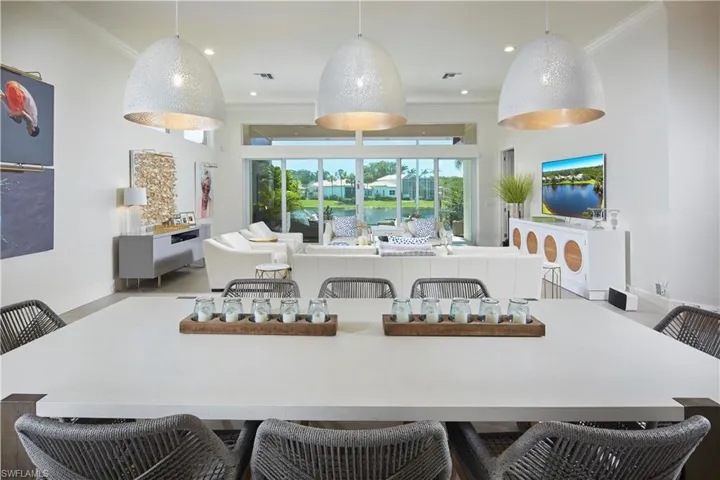View of living/dining from kitchen area.