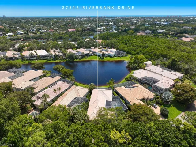 Aerial view of 27516 Riverbank Drive.