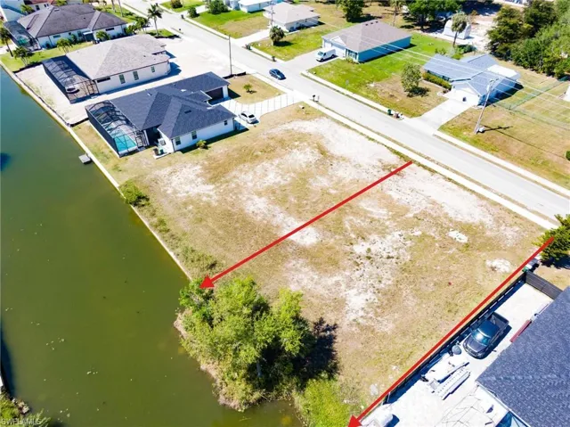 Aerial view from the SE rear corner of Freshwater Canal Lot.