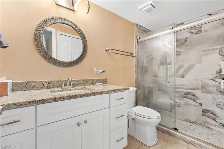 Primary bath with newly updated shower