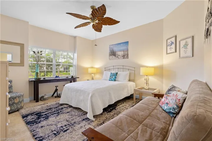 Guest bedroom with large walk in closet