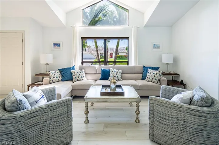 Living area with wood finished floors