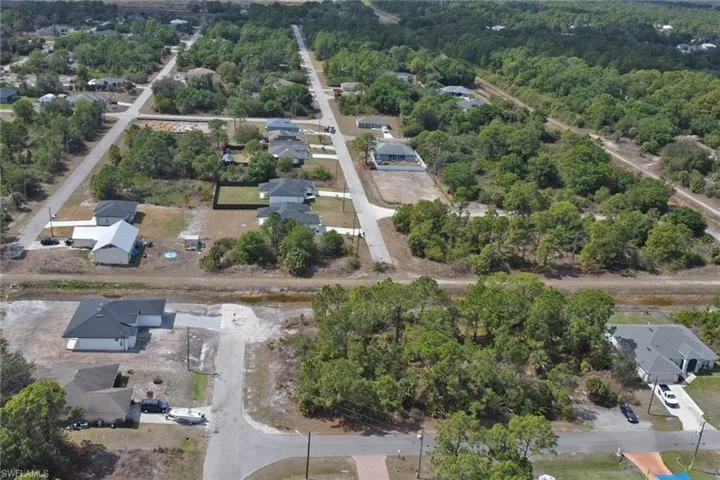 Aerial view of residential area