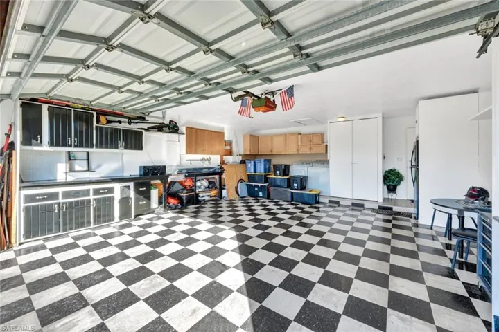 The washer + dryer are located in the garage