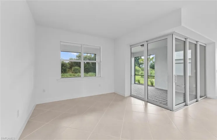 View of tiled spare room