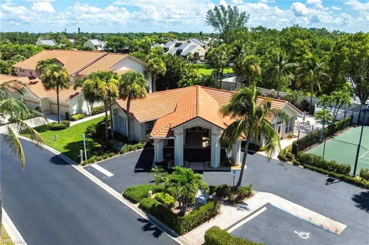 Aerial perspective of suburban area