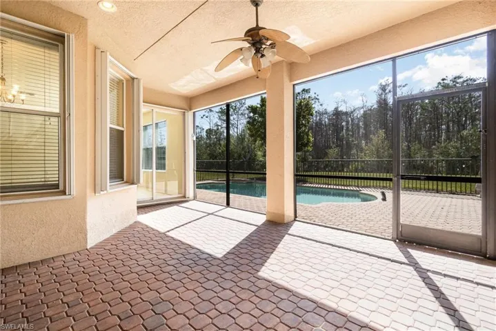 Lots of sun and beautiful view to the preserve and pool. Plenty space to decor as you wish and enjoy a beverage outside morning or night since it is screen enclosured.