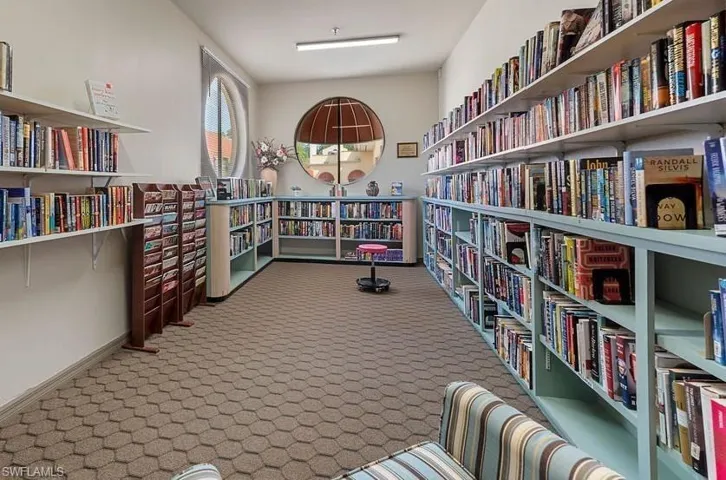 Living area with bookshelves