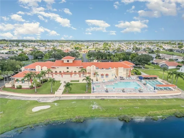 Drone / aerial view of a large body of water