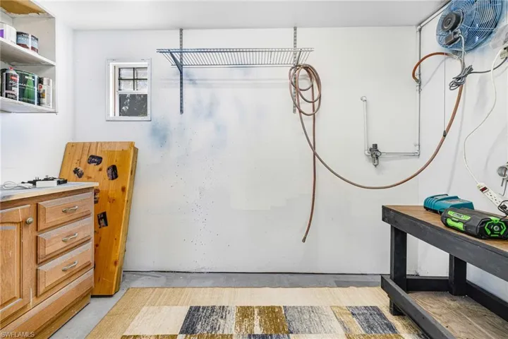 Back area inside of outbuilding