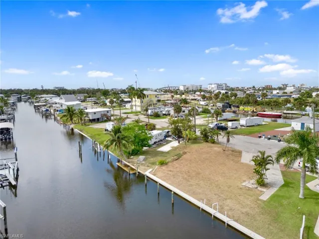 Bird's eye view of a nearby body of water