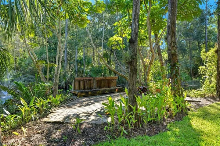 View of yard with a deck